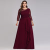 Bride Mother Dress Plus Size Evening Party Gowns 2020 Elegant Lace A-line Chiffon Long Sleeve O-neck Mother of the Bride Dresses